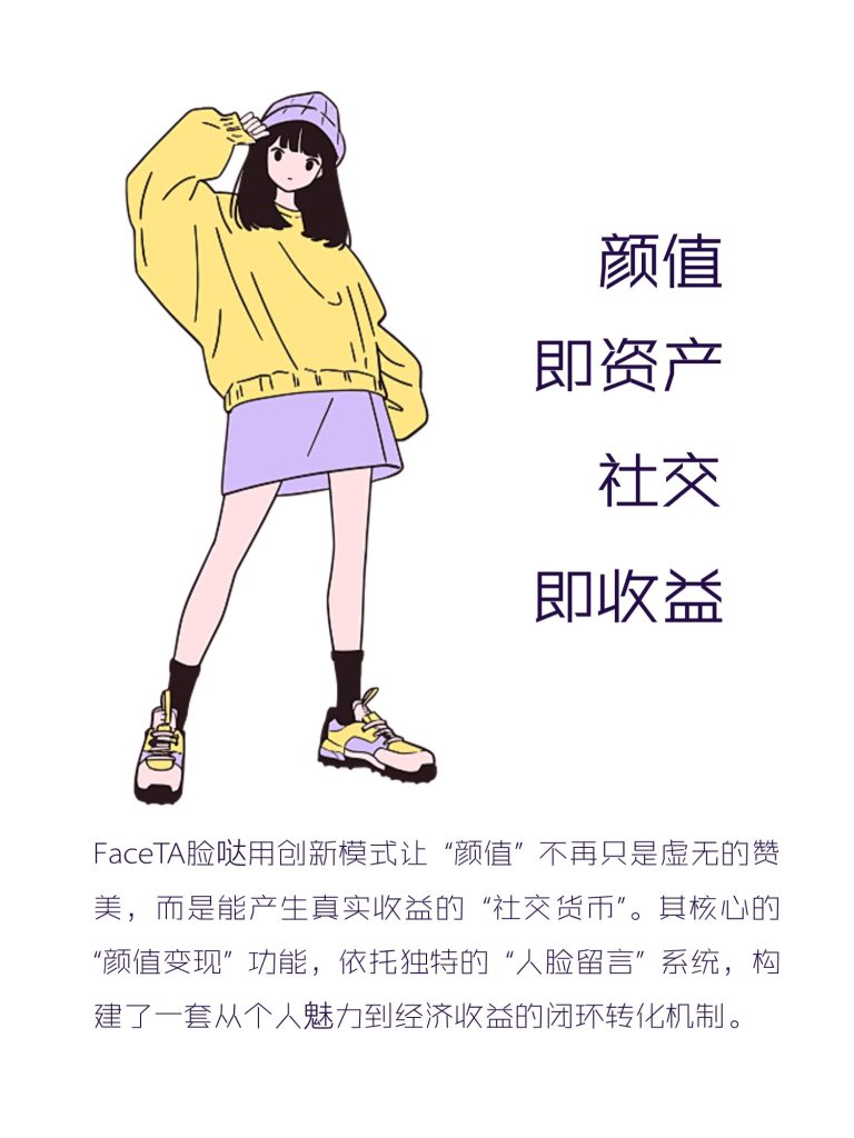 你的Face-ID 就是你的人脸钱包,让颜值成为可以变现的社交货币 !